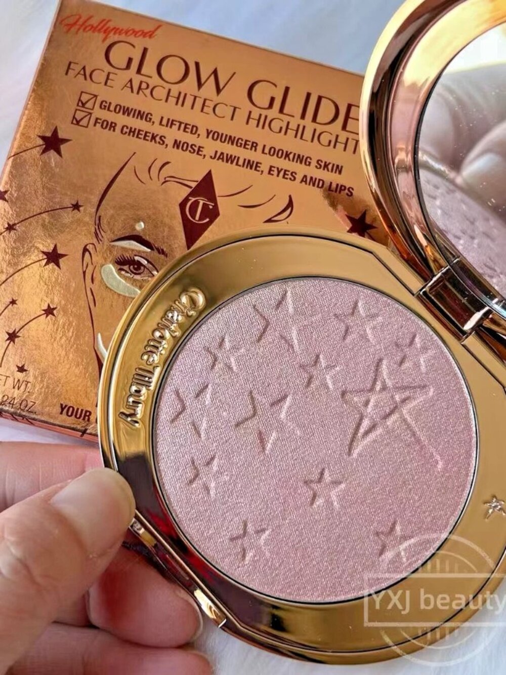 New Charlotte Tilbury Hollywood Face highlighter~Pillow Talk Glow~Full size 7 g